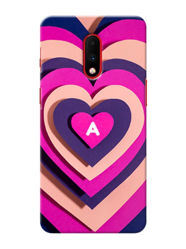 Custom OnePlus 7 Custom Mobile Case with Cute Heart Pattern Design