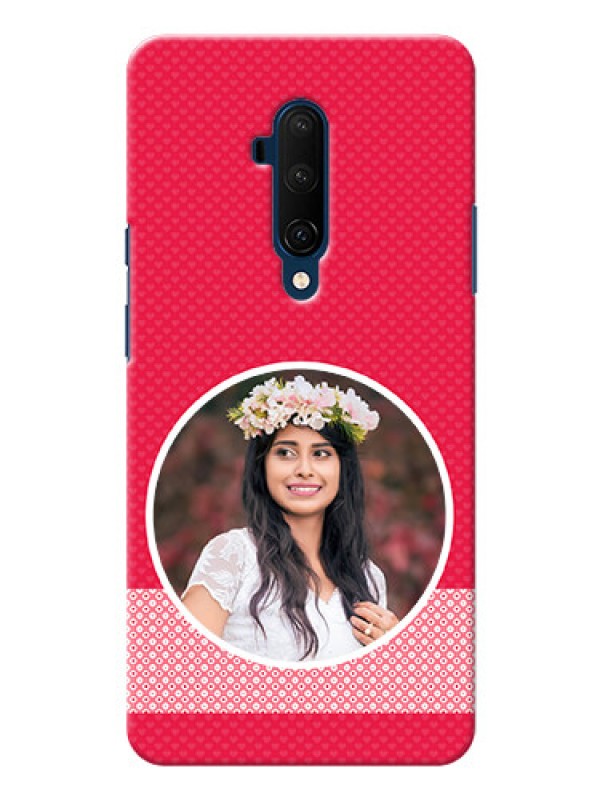 Custom Oneplus 7T Pro Mobile Covers Online: Pink Pattern Design