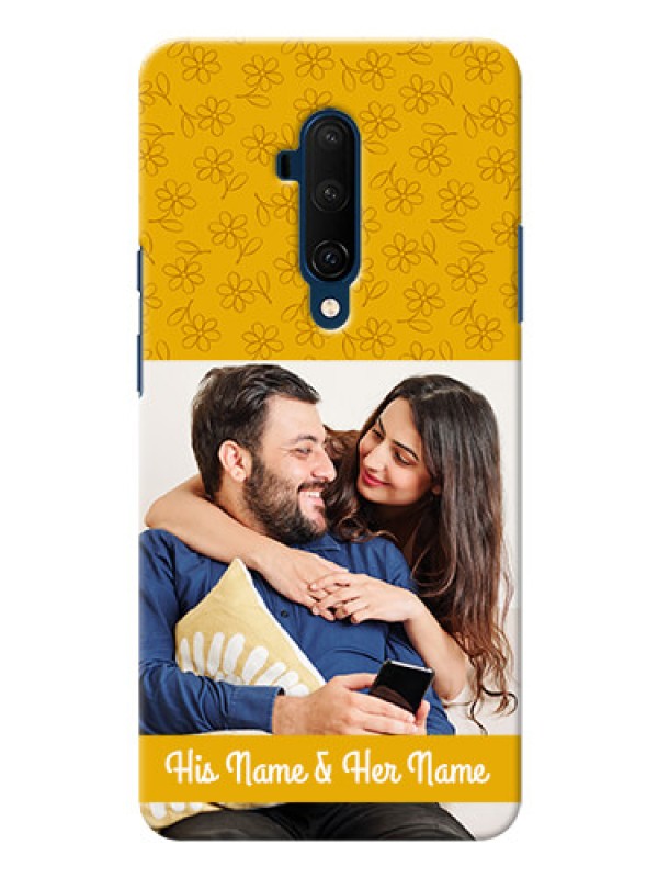 Custom Oneplus 7T Pro mobile phone covers: Yellow Floral Design