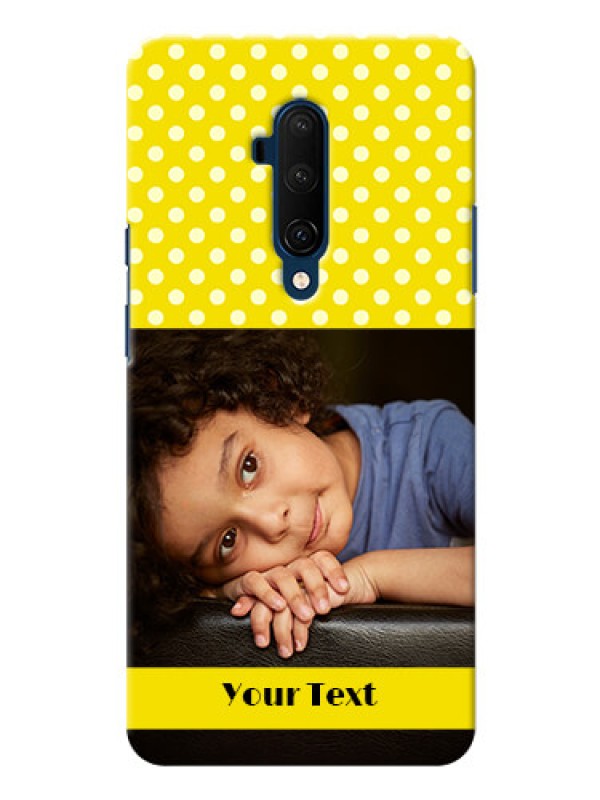 Custom Oneplus 7T Pro Custom Mobile Covers: Bright Yellow Case Design