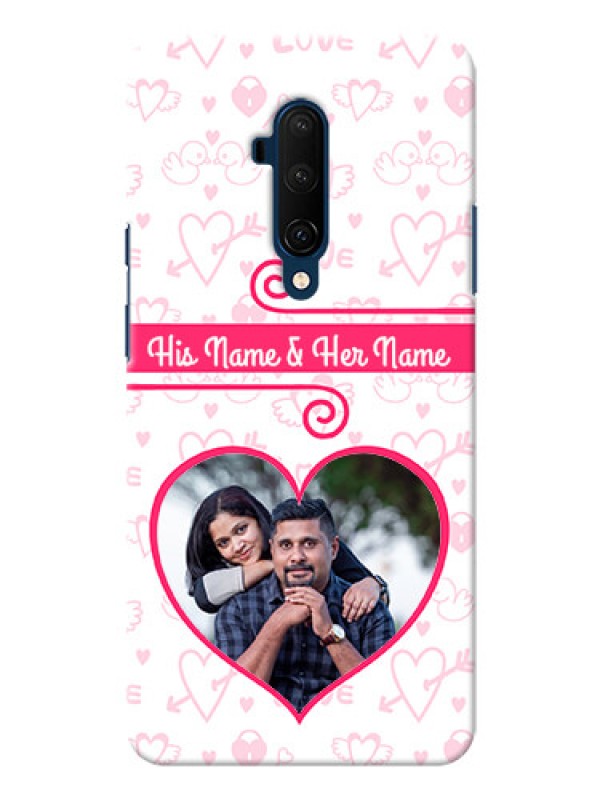 Custom Oneplus 7T Pro Personalized Phone Cases: Heart Shape Love Design