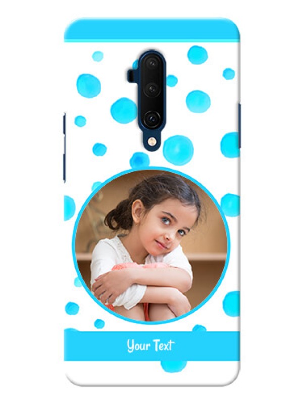 Custom Oneplus 7T Pro Custom Phone Covers: Blue Bubbles Pattern Design