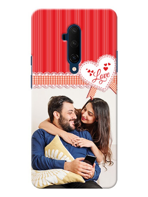 Custom Oneplus 7T Pro phone cases online: Red Love Pattern Design