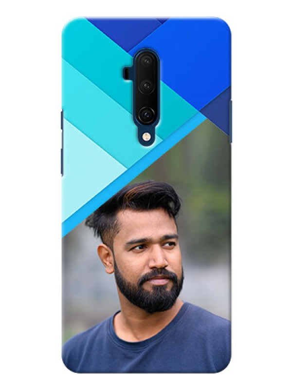 Custom Oneplus 7T Pro Phone Cases Online: Blue Abstract Cover Design