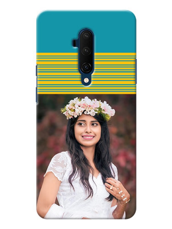 Custom Oneplus 7T Pro personalized phone covers: Yellow & Blue Design 