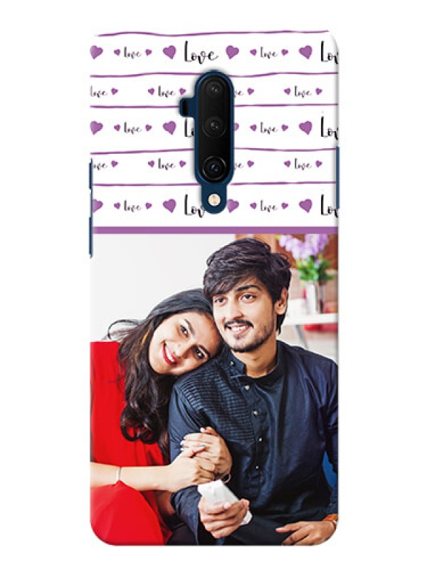 Custom Oneplus 7T Pro Mobile Back Covers: Couples Heart Design