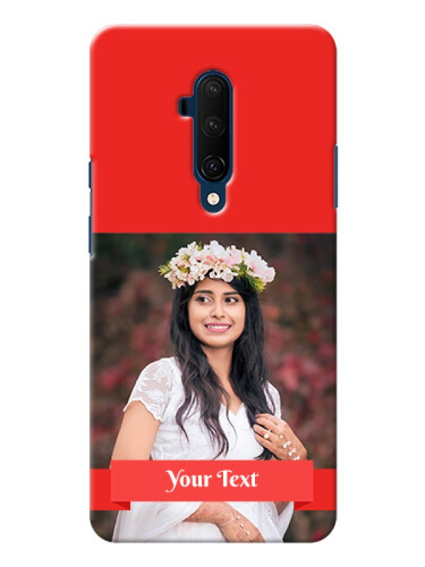 Custom Oneplus 7T Pro Personalised mobile covers: Simple Red Color Design