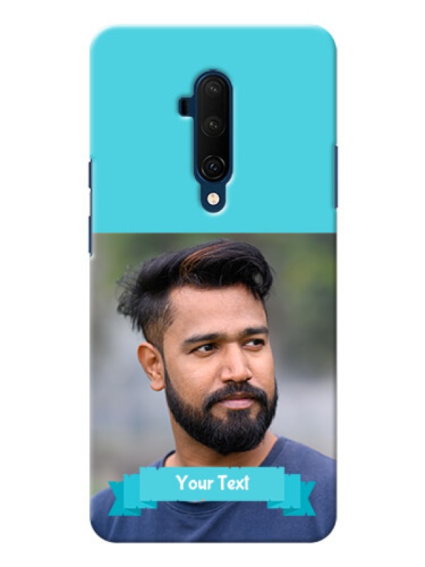 Custom Oneplus 7T Pro Personalized Mobile Covers: Simple Blue Color Design