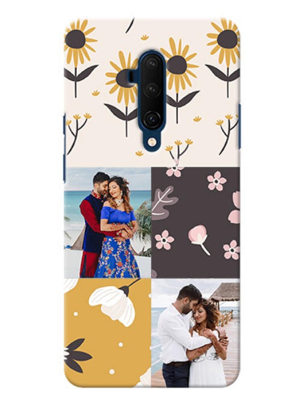 Custom Oneplus 7T Pro phone cases online: 3 Images with Floral Design