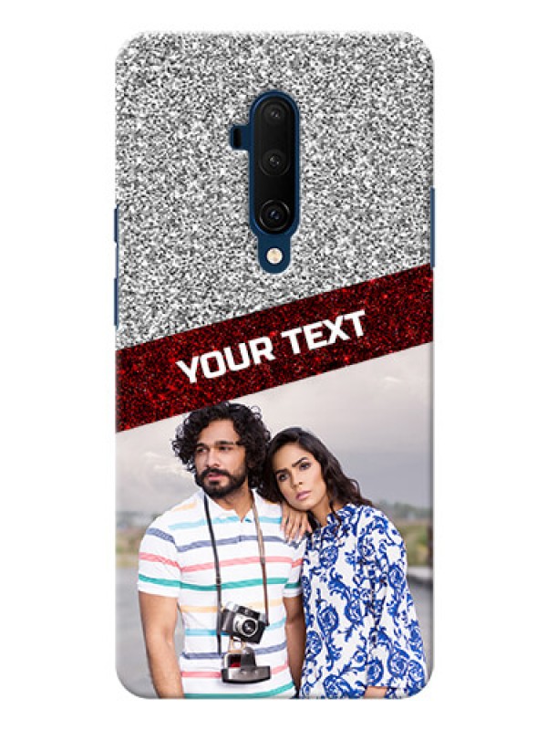 Custom Oneplus 7T Pro Mobile Cases: Image Holder with Glitter Strip Design