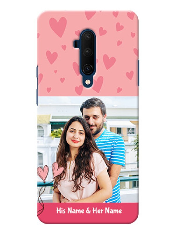 Custom Oneplus 7T Pro phone back covers: Love Design Peach Color