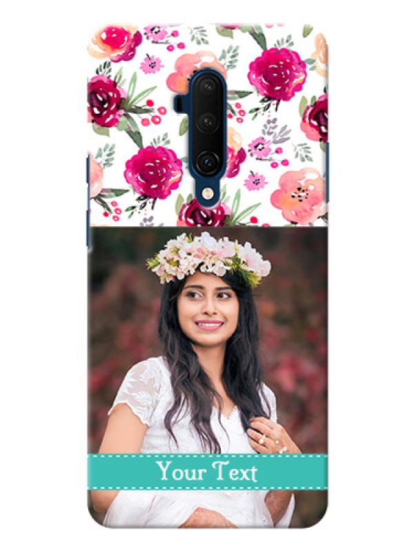 Custom Oneplus 7T Pro Personalized Mobile Cases: Watercolor Floral Design