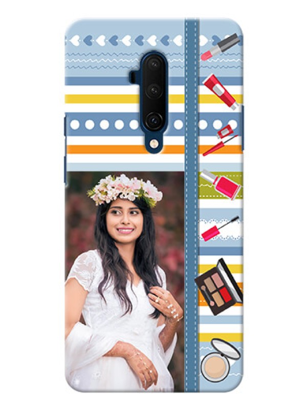 Custom Oneplus 7T Pro Personalized Mobile Cases: Makeup Icons Design