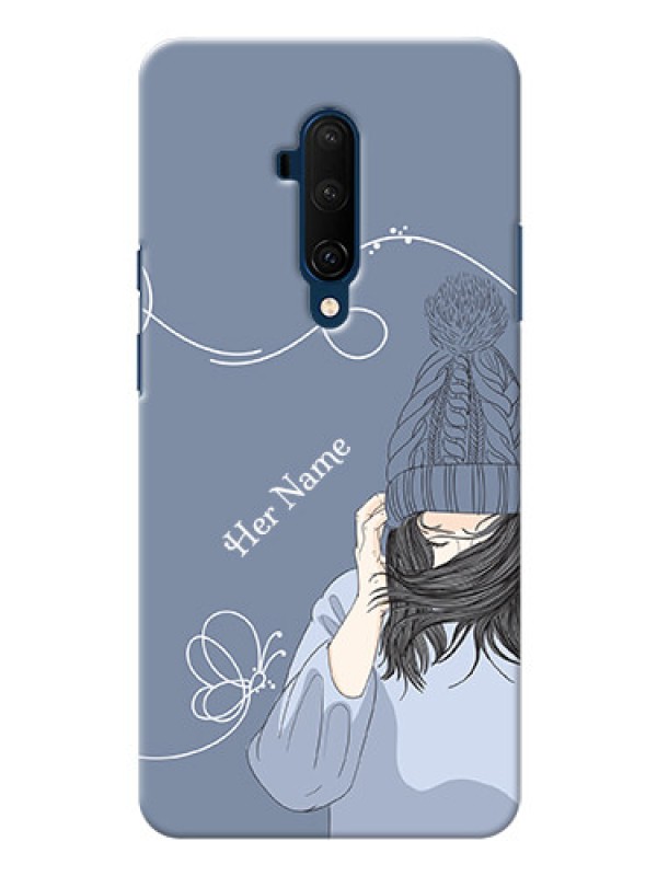 Custom OnePlus 7T Pro Custom Mobile Case with Girl in winter outfit Design