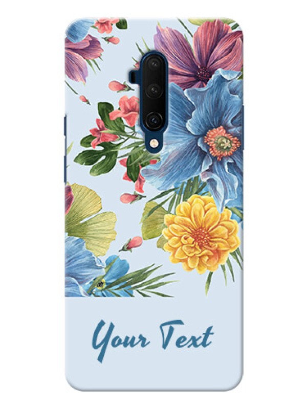 Custom OnePlus 7T Pro Custom Phone Cases: Stunning Watercolored Flowers Painting Design