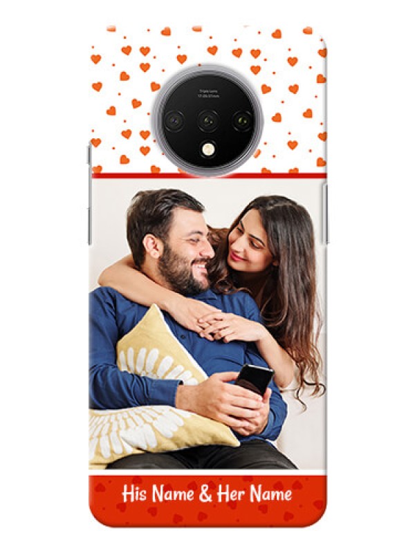 Custom Oneplus 7T Phone Back Covers: Orange Love Symbol Design
