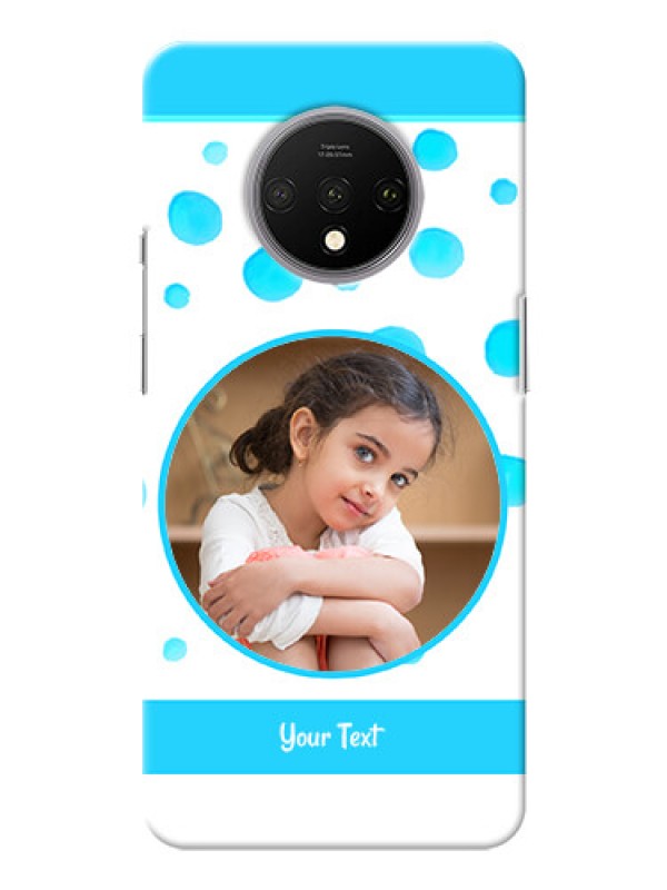 Custom Oneplus 7T Custom Phone Covers: Blue Bubbles Pattern Design