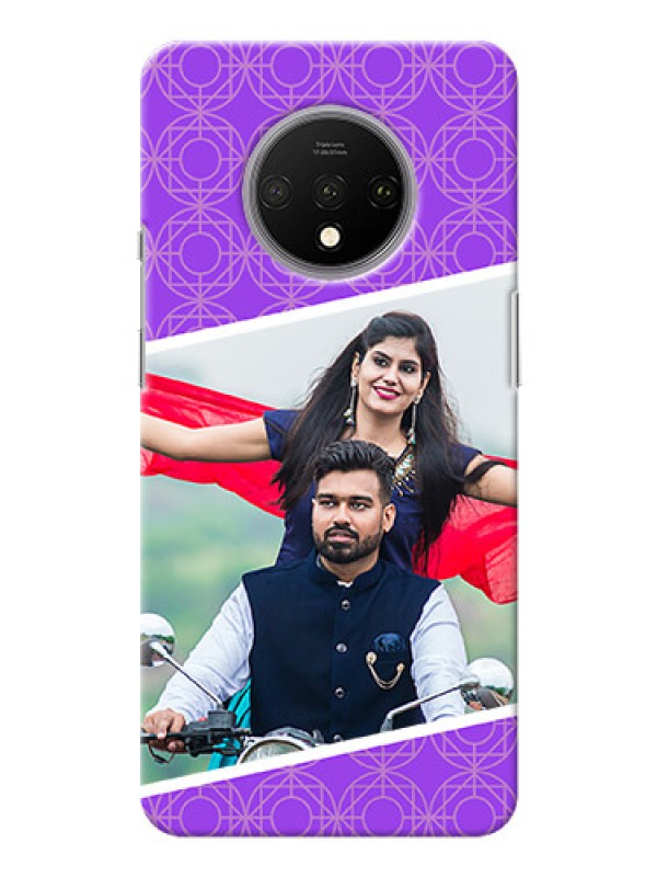 Custom Oneplus 7T mobile back covers online: violet Pattern Design