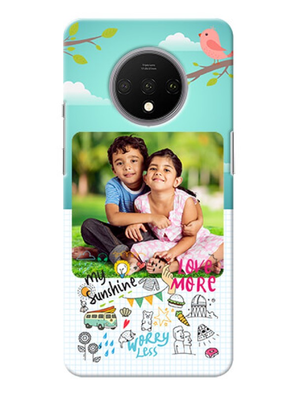 Custom Oneplus 7T phone cases online: Doodle love Design