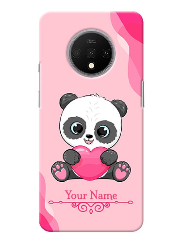 Custom OnePlus 7T Mobile Back Covers: Cute Panda Design