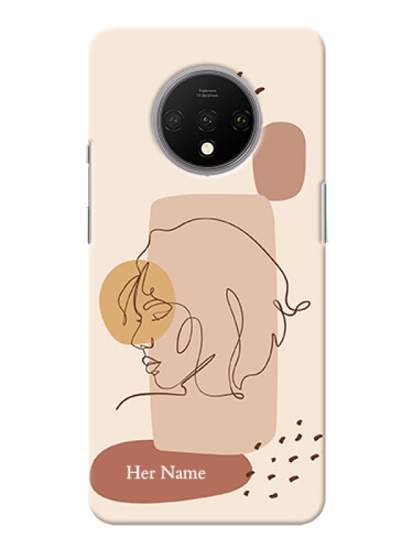 Custom OnePlus 7T Custom Phone Covers: Calm Woman line art Design
