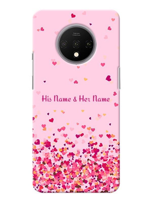 Custom OnePlus 7T Phone Back Covers: Floating Hearts Design