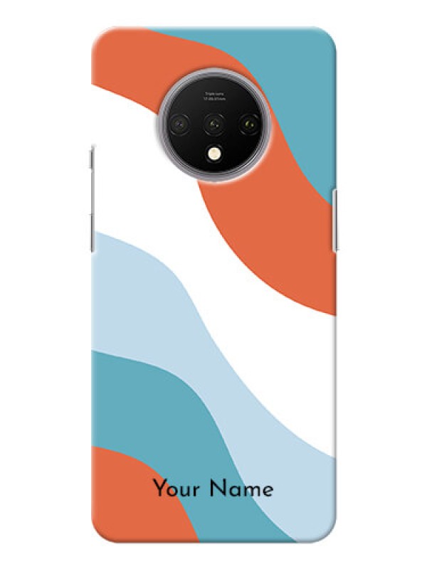 Custom OnePlus 7T Mobile Back Covers: coloured Waves Design
