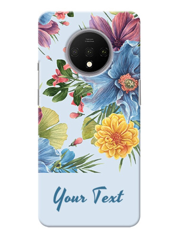 Custom OnePlus 7T Custom Phone Cases: Stunning Watercolored Flowers Painting Design