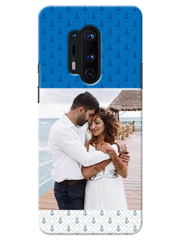 Custom OnePlus 8 Pro Mobile Phone Covers: Blue Anchors Design