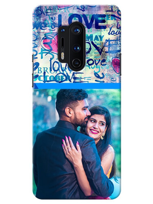 Custom OnePlus 8 Pro Mobile Covers Online: Colorful Love Design