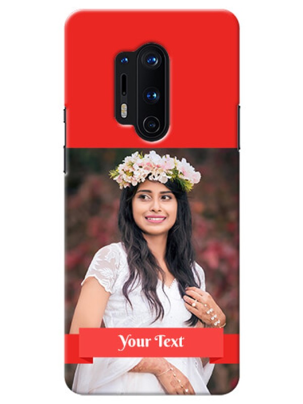 Custom OnePlus 8 Pro Personalised mobile covers: Simple Red Color Design