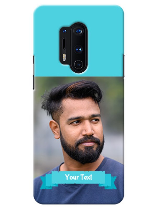Custom OnePlus 8 Pro Personalized Mobile Covers: Simple Blue Color Design