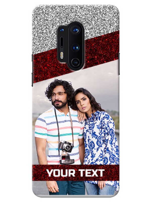 Custom OnePlus 8 Pro Mobile Cases: Image Holder with Glitter Strip Design