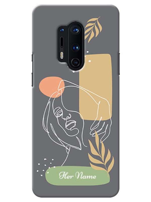 Custom OnePlus 8 Pro Phone Back Covers: Gazing Woman line art Design