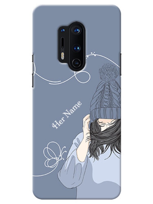 Custom OnePlus 8 Pro Custom Mobile Case with Girl in winter outfit Design