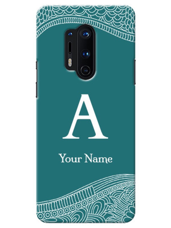 Custom OnePlus 8 Pro Mobile Back Covers: line art pattern with custom name Design