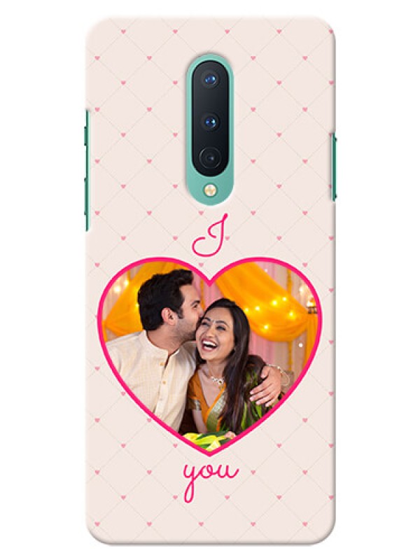 Custom OnePlus 8 Personalized Mobile Covers: Heart Shape Design