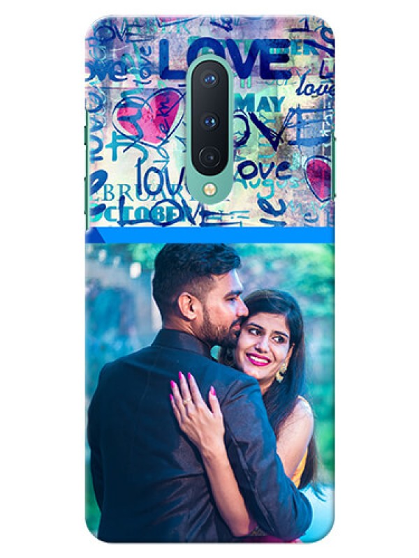 Custom OnePlus 8 Mobile Covers Online: Colorful Love Design