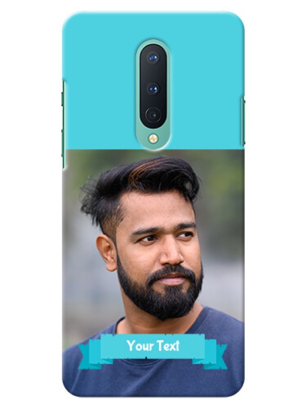 Custom OnePlus 8 Personalized Mobile Covers: Simple Blue Color Design