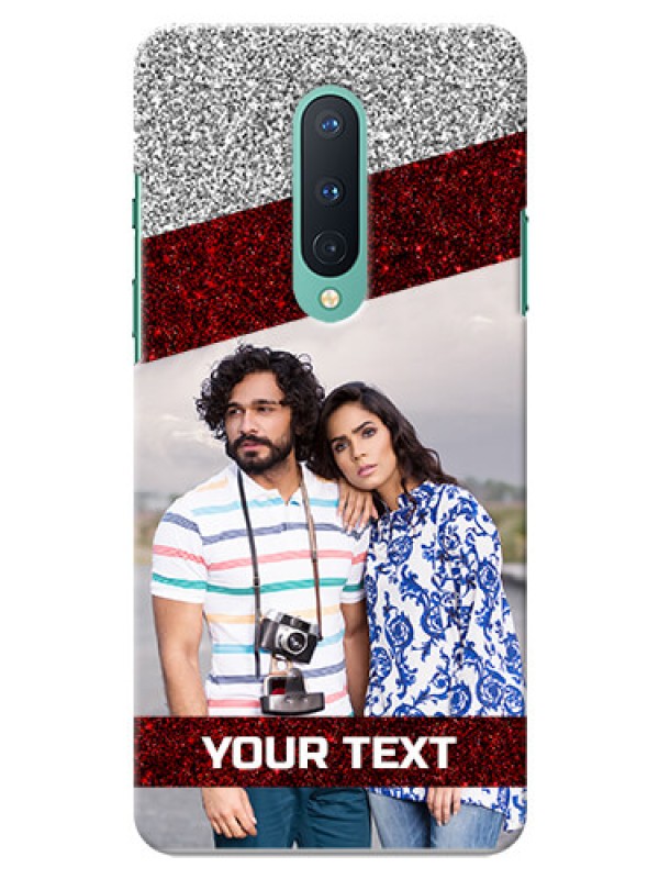 Custom OnePlus 8 Mobile Cases: Image Holder with Glitter Strip Design