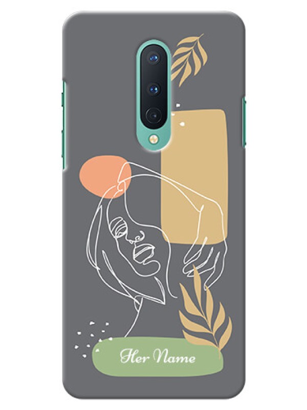 Custom OnePlus 8 Phone Back Covers: Gazing Woman line art Design