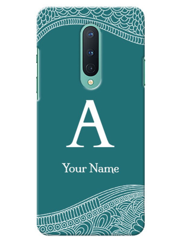 Custom OnePlus 8 Mobile Back Covers: line art pattern with custom name Design