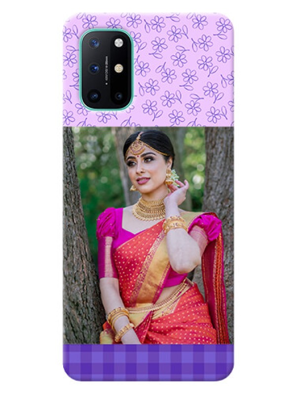 Custom OnePlus 8T Mobile Cases: Purple Floral Design