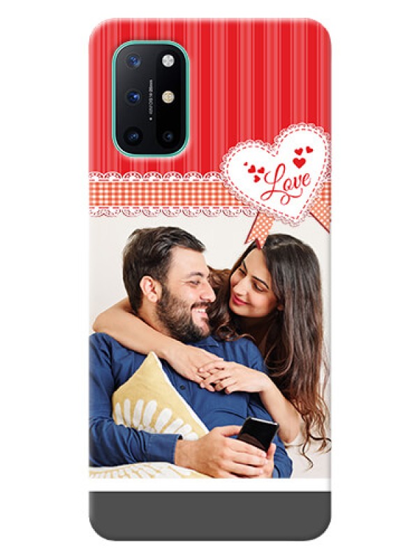 Custom OnePlus 8T phone cases online: Red Love Pattern Design