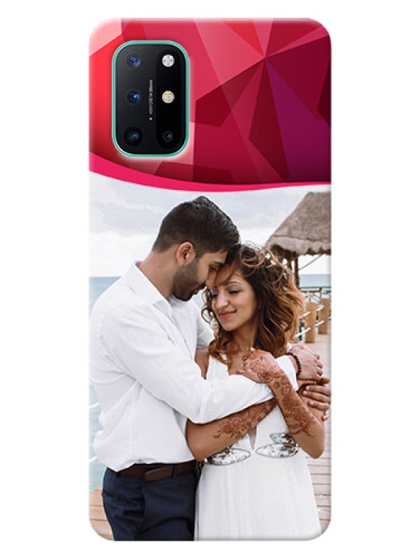 Custom OnePlus 8T custom mobile back covers: Red Abstract Design