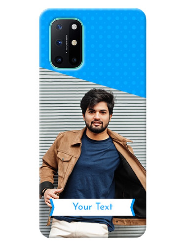 Custom OnePlus 8T Personalized Mobile Covers: Simple Blue Color Design