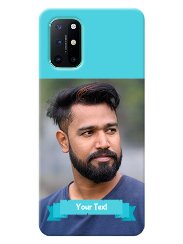 Custom OnePlus 8T Personalized Mobile Covers: Simple Blue Color Design