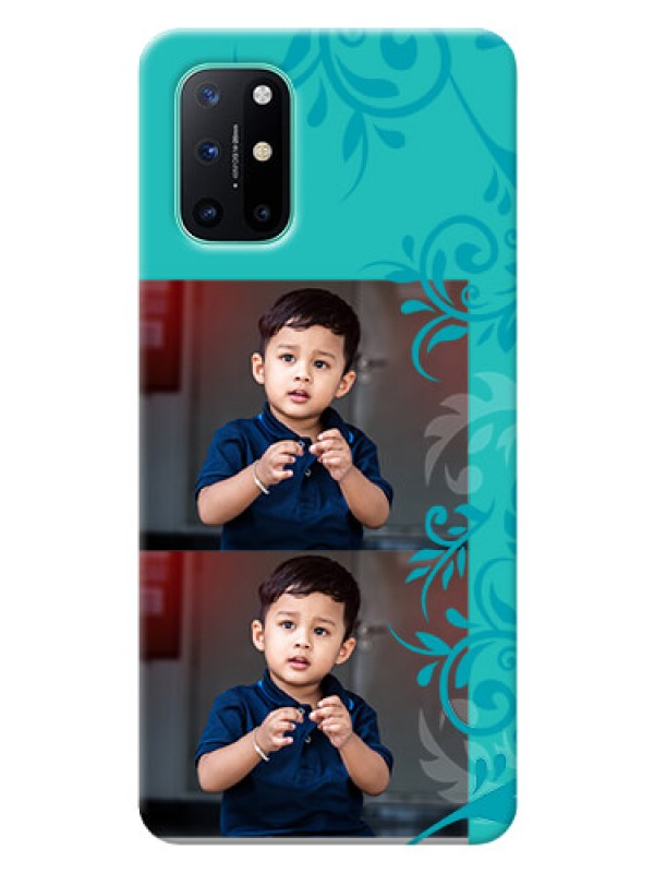 Custom OnePlus 8T Mobile Cases with Photo and Green Floral Design 