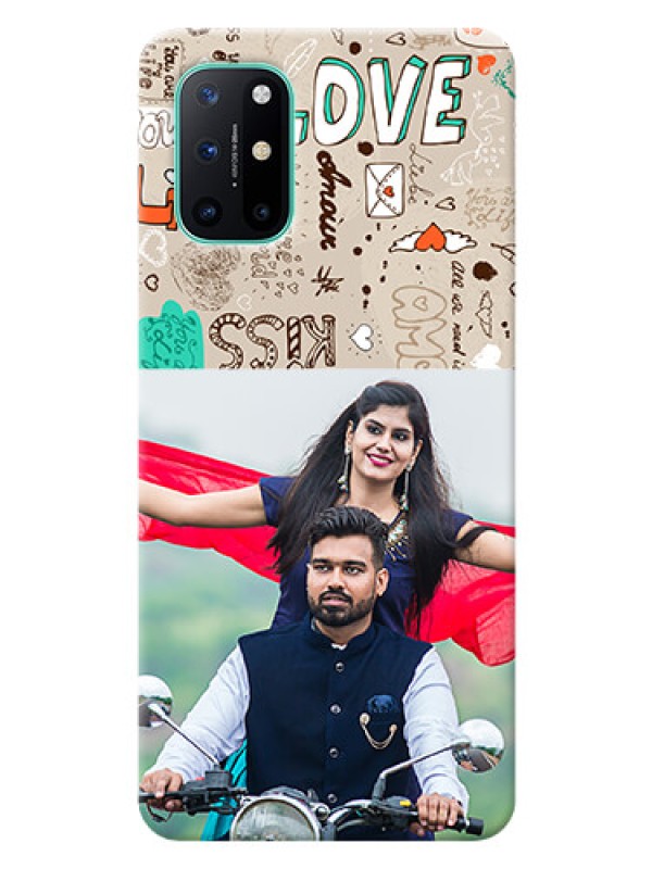 Custom OnePlus 8T Personalised mobile covers: Love Doodle Pattern 