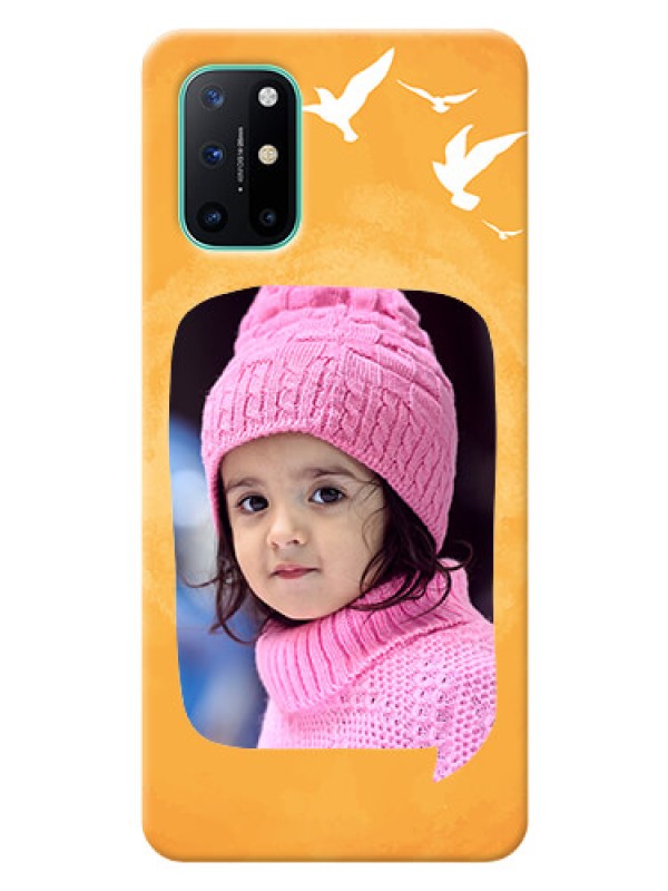 Custom OnePlus 8T Phone Covers: Water Color Design with Bird Icons